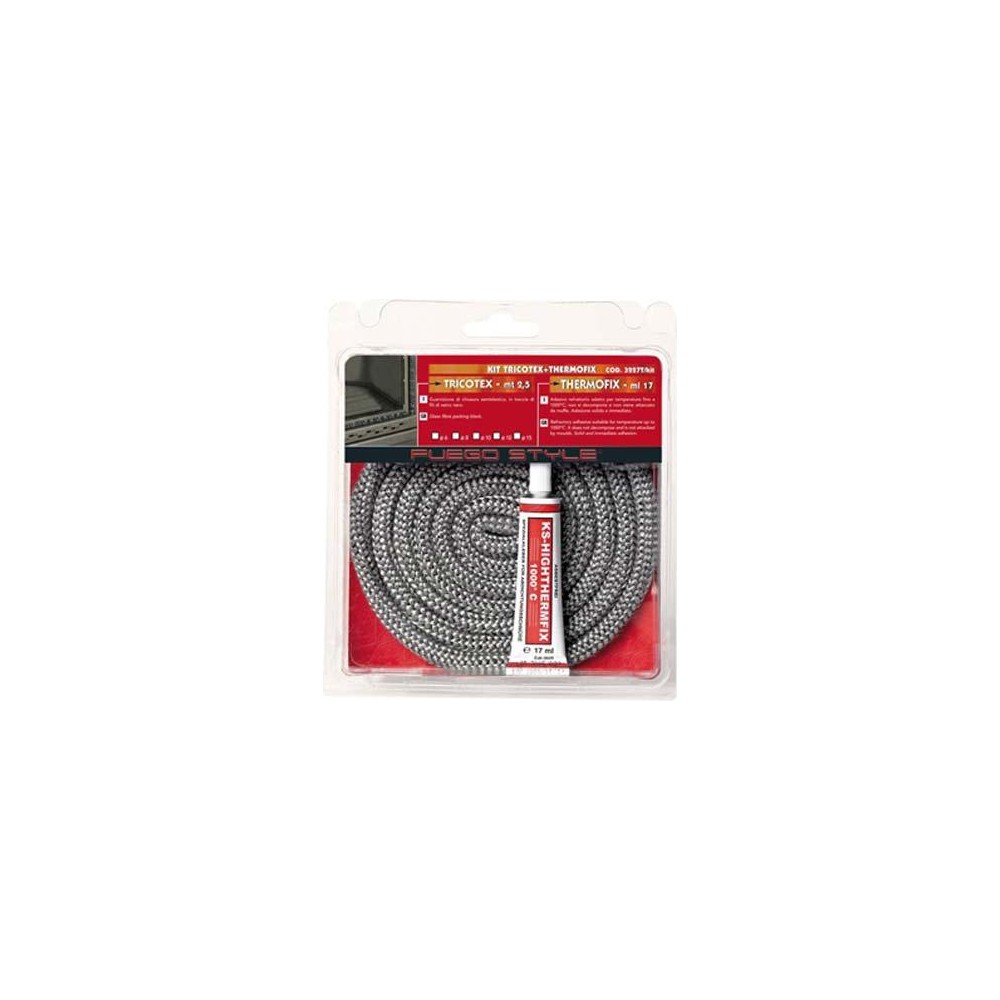 GUARNIZIONE TRECCIA PER STUFA PIU' ADESIVO MT 2.5