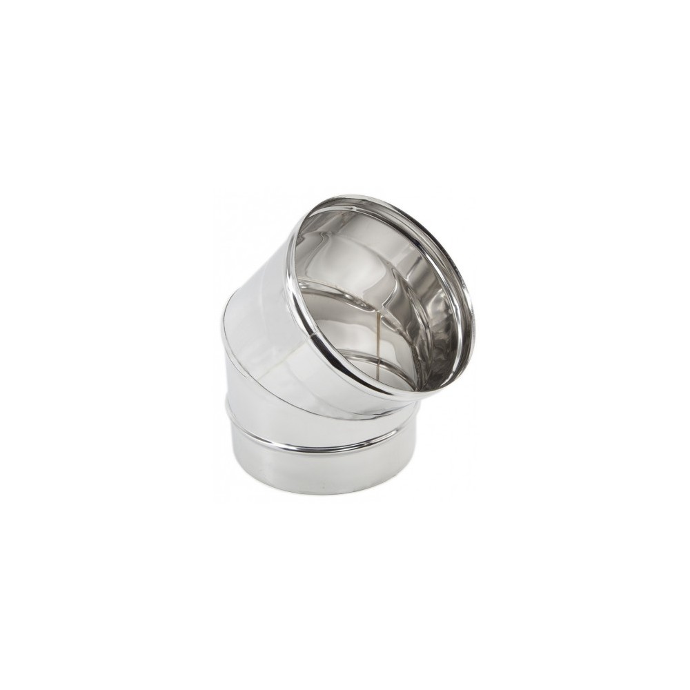 CURVA 45° ACCIAIO INOX 5/10 MONOPARETE AISI 304 SILVER Ø