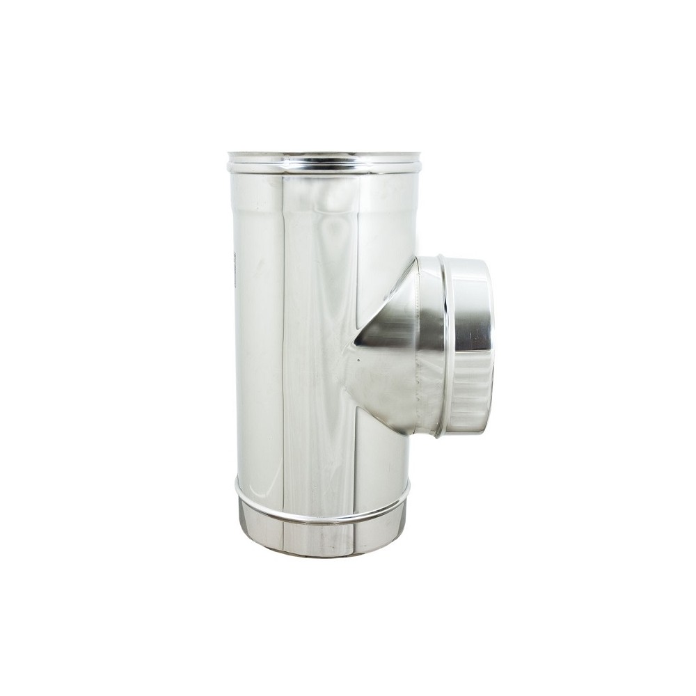 TI 90° ACCIAIO INOX 5/10 MONOPARETE AISI 304 SILVER FEMMINA MASCHIO MASCHIO Ø