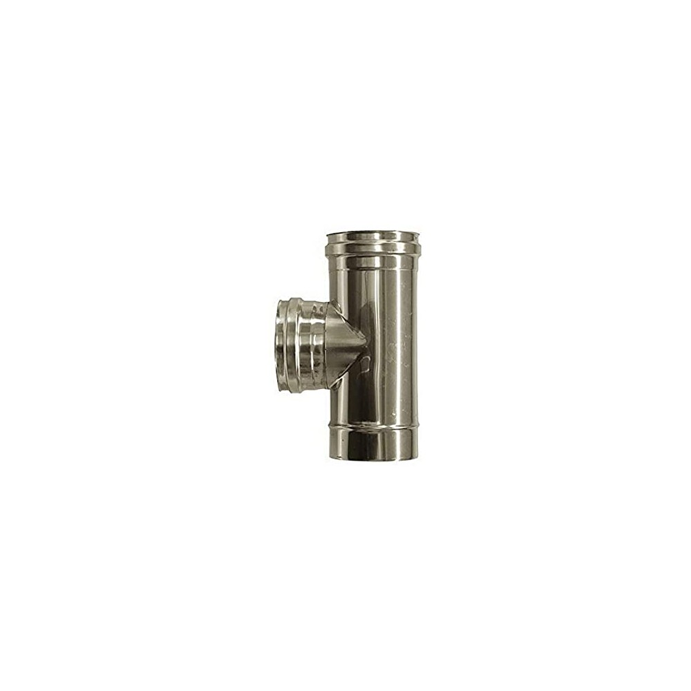 TI 90° ACCIAIO INOX 5/10 MONOPARETE AISI 304 SILVER FEMMINA FEMMINA MASCHIO Ø