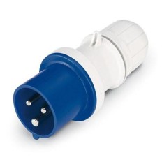 SPINA VOLANTE INDUSTRIALE IP44 2P + T 230 V 16A BLU
