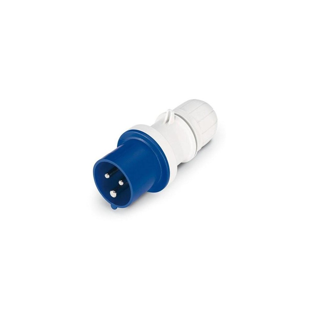SPINA VOLANTE INDUSTRIALE IP44 2P + T 230 V 16A BLU