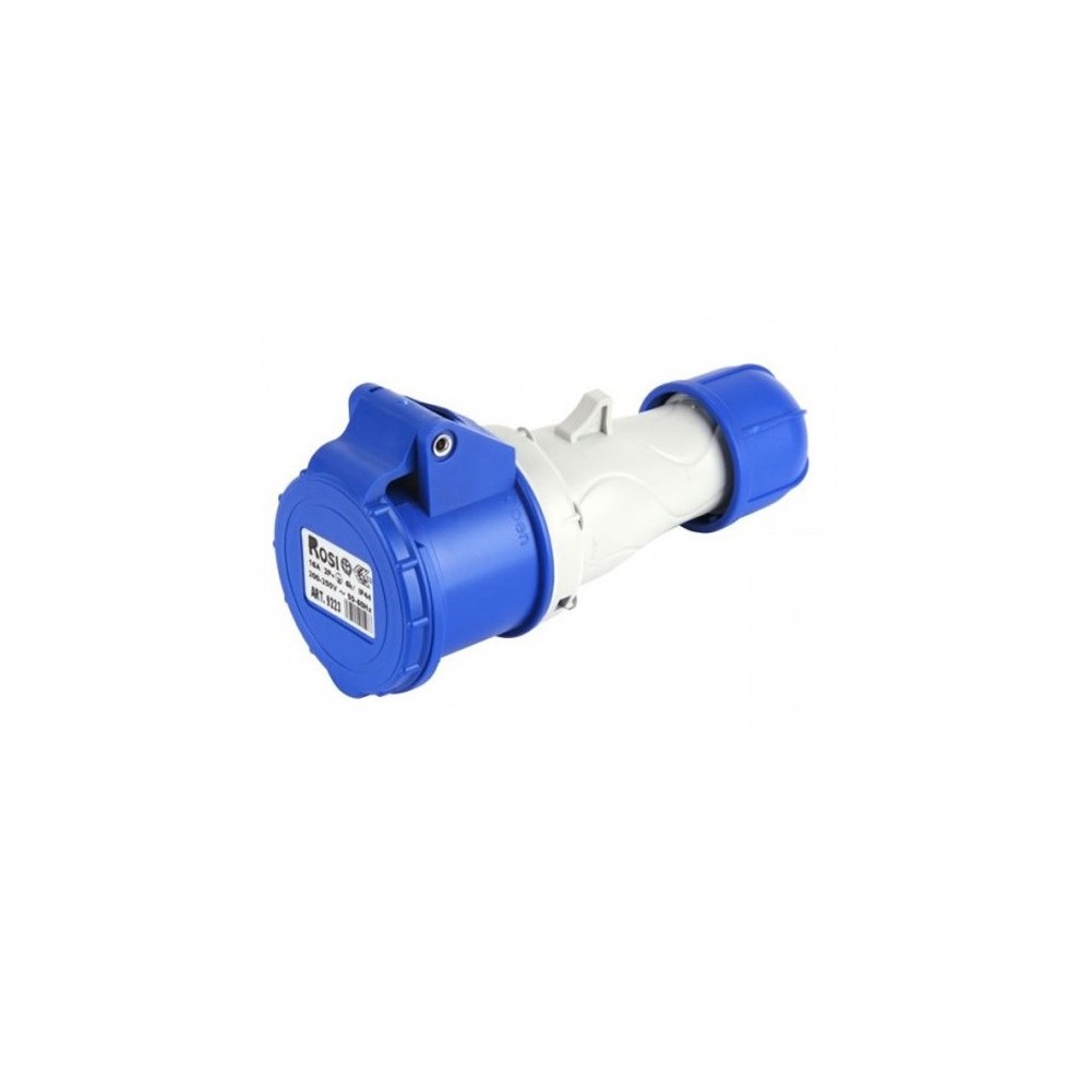 PRESA  VOLANTE INDUSTRIALE CEE IP44 2P + T 230V 16A BLU