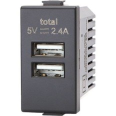 PRESA USB COMMERCIALE TIPO MATIX NERO 2 PRESE USB VOLT 5 A 2.4