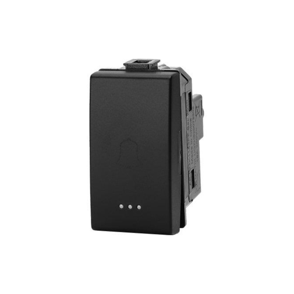 PULSANTE UNIPOLARE CAMPANELLO COMMERCIALE TIPO MATIX 16A 250V NERO
