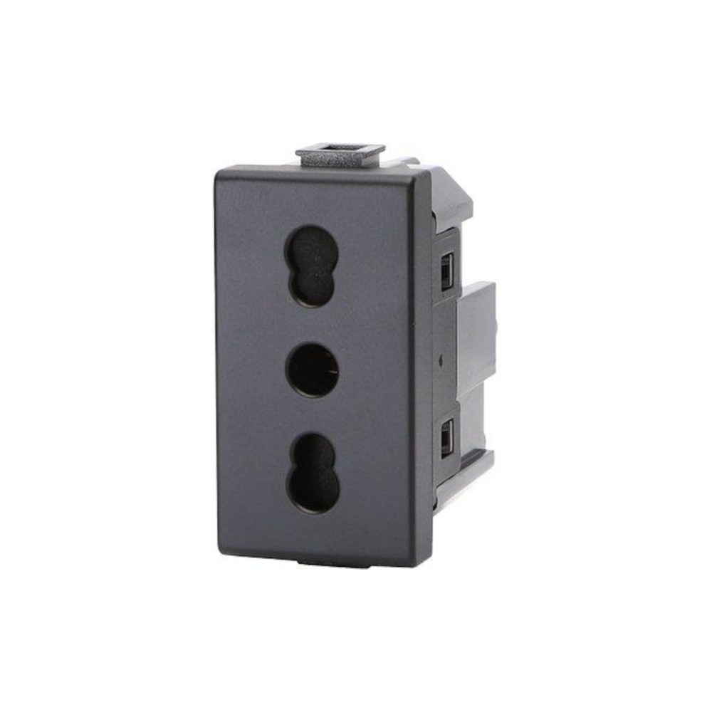 PRESA COMMERCIALE TIPO MATIX 10/16A 250V NERO