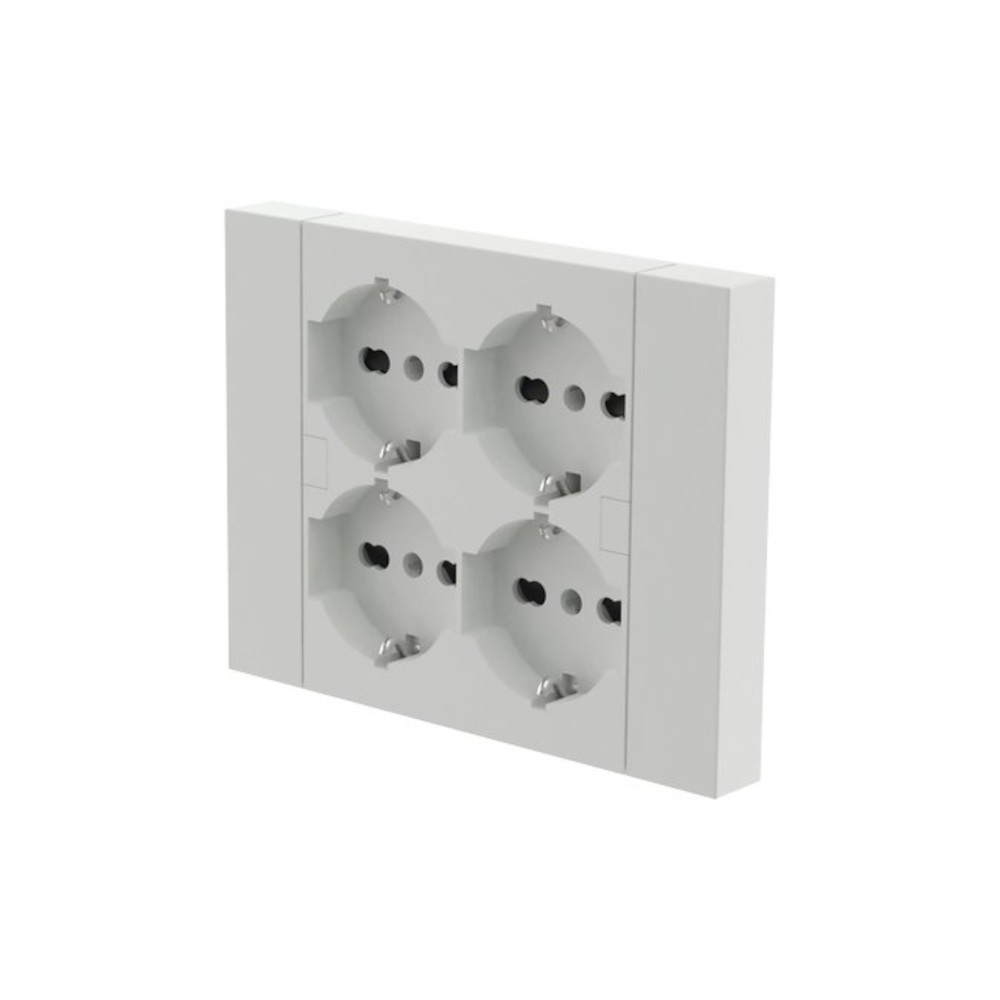 PRESA MULTIPLA BIPASSO + SCHUKO INCASSO BIANCA 4 POSTI 16 AMPERE