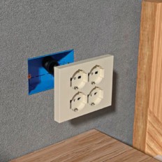 PRESA MULTIPLA BIPASSO + SCHUKO INCASSO BIANCA 4 POSTI 16 AMPERE