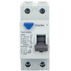 INTERRUTTORE DIFFERENZIALE PURO SALVAVITA 2P VOLT 230 A 25 KA 6,0 MA 30 BIPOLARE AIGOSTAR