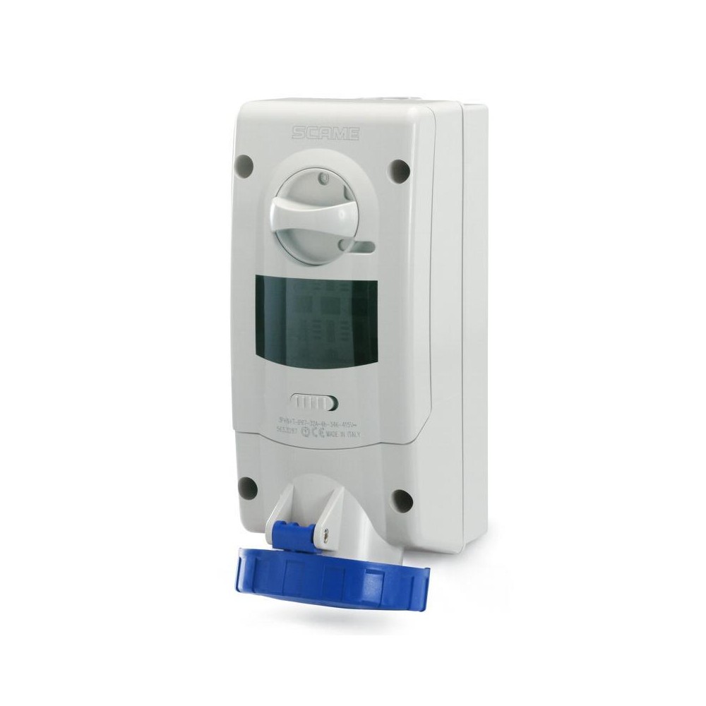 PRESA INTERBLOCCANTE PARETE ORIZZONTALE IP67 2P + T 16A 230V BLU