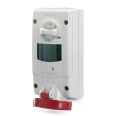 PRESA INTERBLOCCANTE PARETE ORIZZONTALE IP67 3P + T 16A 230V ROSSA