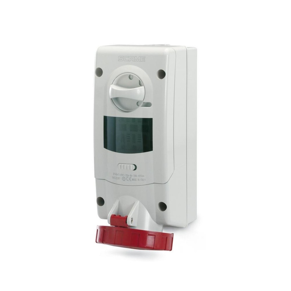 PRESA INTERBLOCCANTE PARETE ORIZZONTALE IP67 3P + T 16A 230V ROSSA