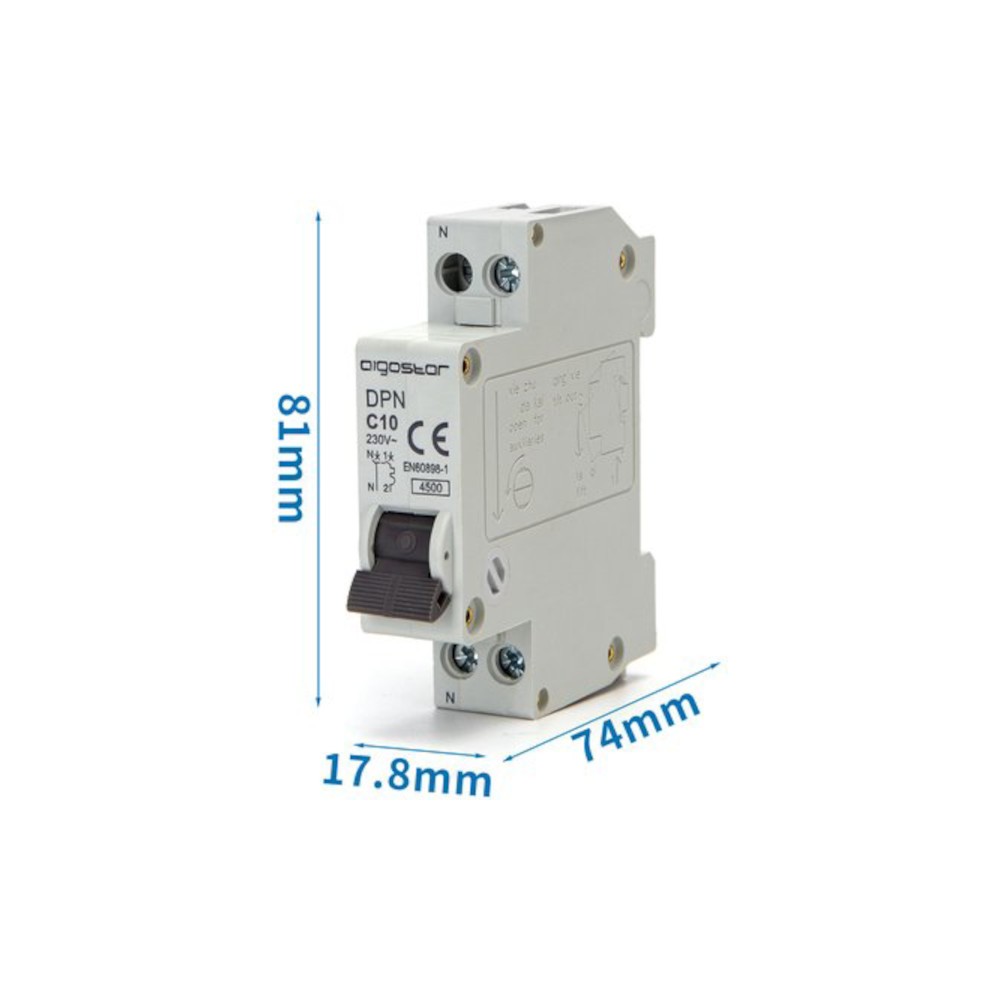 INTERRUTTORE AUTOMATICO MAGNETOTERMICO 1 POSTO 1 P+N VOLT 230 BIPOLARE  AIGOSTAR