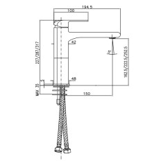 MISCELTAORE C100 LAVABO CROMO H 15 FRAMO