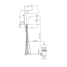 MISCELATORE A100 LAVABO BOCCA LUNGA CROMO SCARICO 11/4 FRAMO