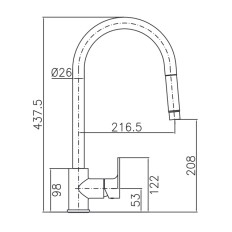 MISCELATORE LAVELLO LVLO607 CON DOCCIA ESTRAIBILE CROMO FRAMO