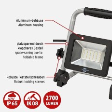 PROIETTORE A LED PORTATILE TERRA 30W 2700LM IP 65 CAVO MT 1,5 H07RN-F3G1.0BRENNENSTUHL