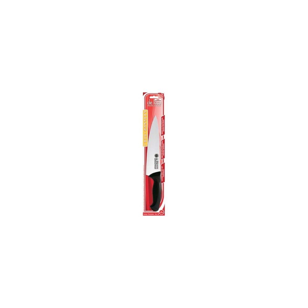 COLTELLO CUCINA PROFESSIONALE MANICO PLT ACCIAIO INOX CM 20DE LUCA