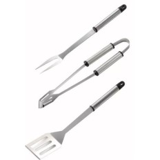 ACCESSORI BARBECUE ACCIAIO MANICO RUSTICO PEZZI 3 CM 36