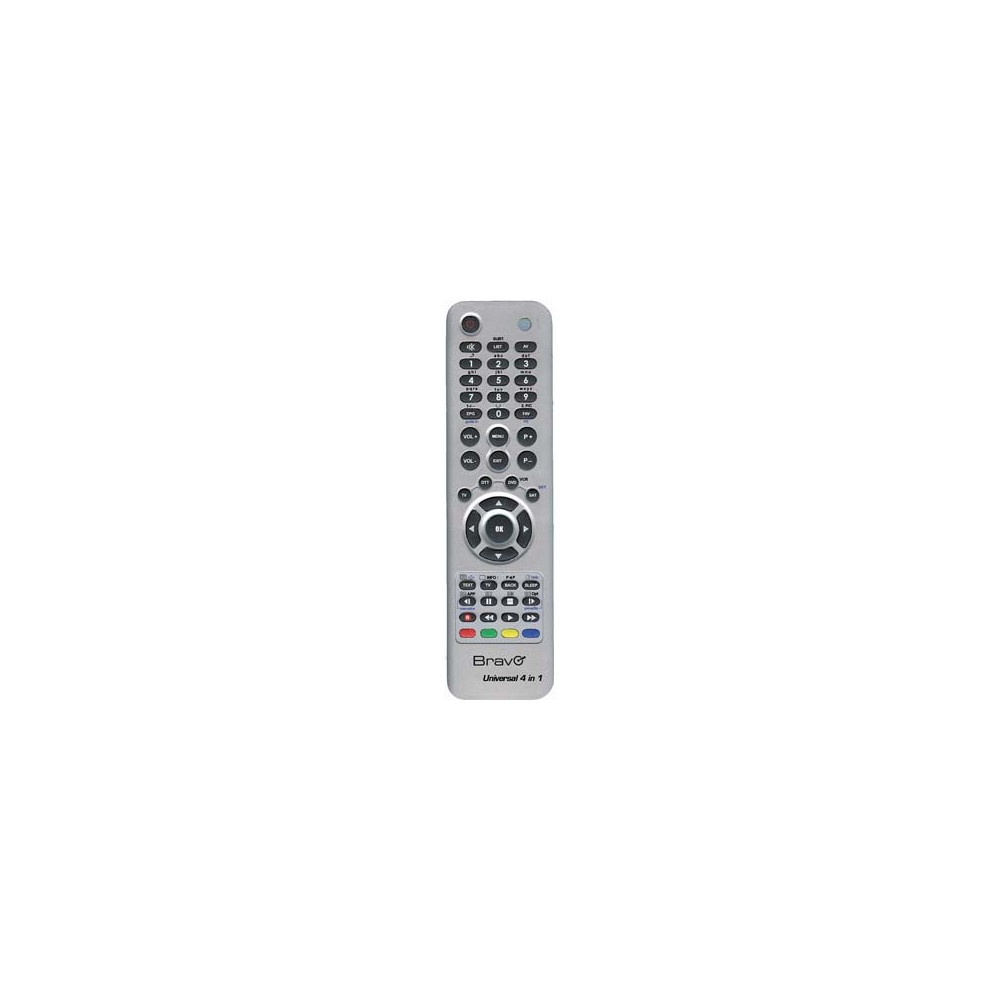 TELECOMANDO TV UNIVERSALE 4 IN 1 BRAVO + DDT + DVD + SKY MEMORIA BANCHI 4