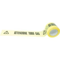 NASTRO SEGNALETICO ATTENZIONE TUBO GAS ALTEZZA MM 100 ML 200