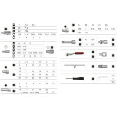 ASSORTIMENTO CHIAVI BUSSOLE + ACCESSORI DA 1/4 - 1/2 PZ 108 VALIGETTA ANTIURTO LTI