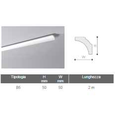CORNICI POLISTIROLO NOMASTYL B5 MT 2 MM 50X50